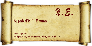 Nyakó Emma névjegykártya